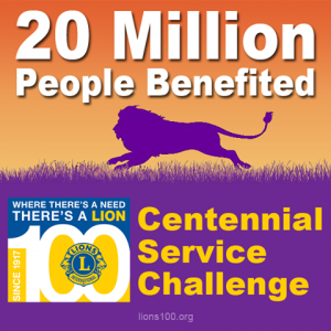 Lions Centennial Service Challenge Logo